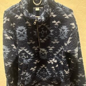 Old Navy Blue and White Teddy Jacket